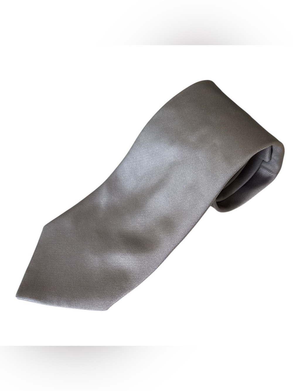 La Vita‎ Di Moda Silver Gray Silk Tie Made In Italy Classic Satin Necktie Formal